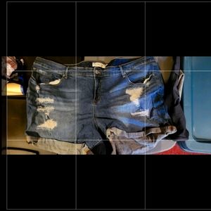 Distressed Jean shorts